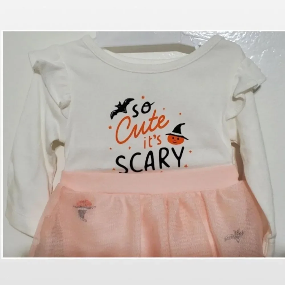 New Carters Outfit Baby Girl Newborn 1st Halloween 2 Piece Set Pink White NWT - Picture 2 of 16